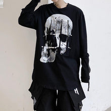 Load image into Gallery viewer, Dark Skull Print Slim Fit Long Sleeve Top
