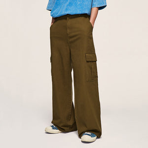 Retro Cargo Loose Wide-leg Pants