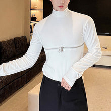 Load image into Gallery viewer, Long Sleeve Turtleneck Zip T-Shirt
