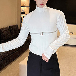 Long Sleeve Turtleneck Zip T-Shirt