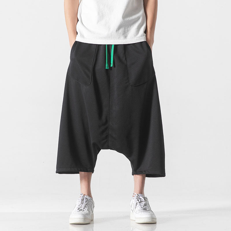 Summer Loose Crotch Cropped Shorts