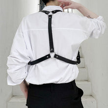 Load image into Gallery viewer, White Shirt With Leather Straps
