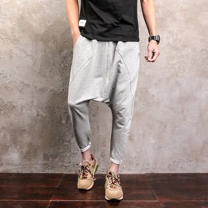 Pure Color Hip-hop Loose Crotch Pants