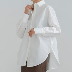 Lapel Collar Cotton Loose-fitting Casual Shirt