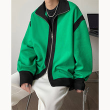 Load image into Gallery viewer, Retro Lapel Knit Colorblock Loose Jacket
