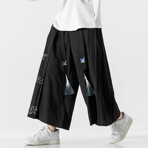 Retro Wide-leg Straight-leg Cropped Pants