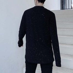 Dark Glitter Sequin Long Sleeve T-Shirt