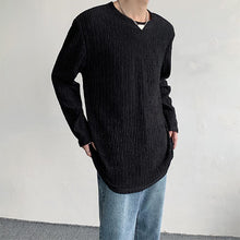 Load image into Gallery viewer, Textured Shoulder Pad Long Sleeve T-Shirt
