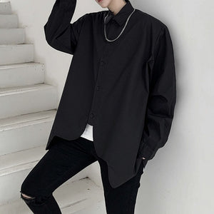 Rounded Hem Long Sleeve Shirt