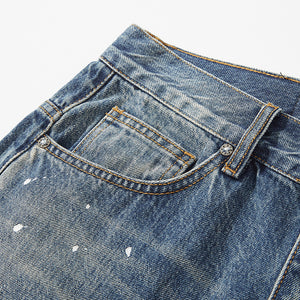 Japanese Light Color Straight Splashed Jeans