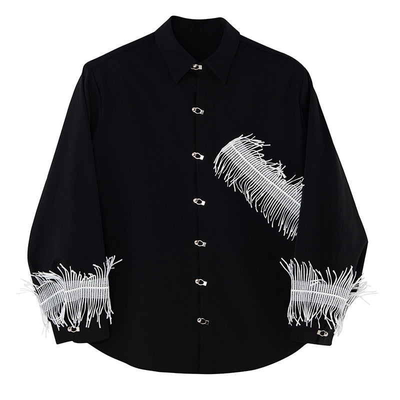 Line Patch Decoration Shirt