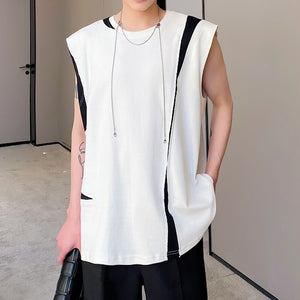 Black And White Patchwork Vest