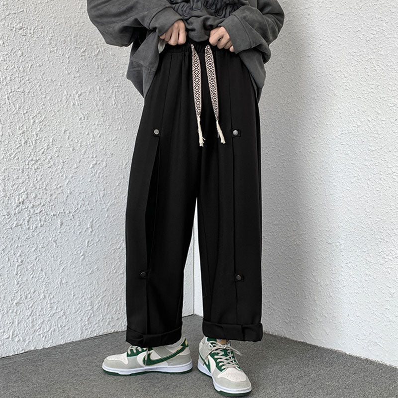 Drawstring Elastic Waist Wide Leg Lounge Pants