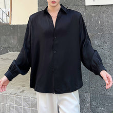 Load image into Gallery viewer, Thin Black Loose Long Sleeve Shirt
