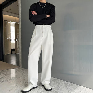 Loose Zip Casual Placket Trousers