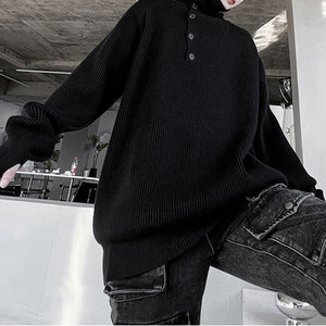 Half Button Turtleneck Sweater