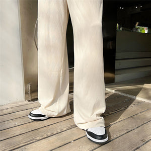 Thin Diamond Pattern Straight Leg Trousers