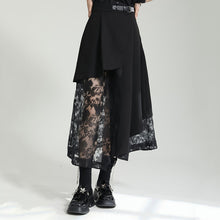 Load image into Gallery viewer, Irregular High-waist Paneled Mesh Skirt
