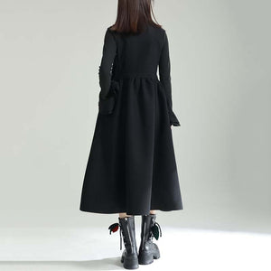 Woolen Bowknot Suspender Dress