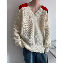 Load image into Gallery viewer, Color Block V-Neck Sweater
