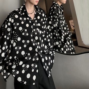 Printed Polka Dot Loose Long Sleeve Shirt