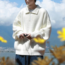 Load image into Gallery viewer, Solid Color POLO Collar Knit Sweater
