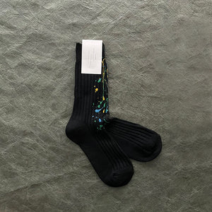 Splash Ink Thick Line Crew Socks