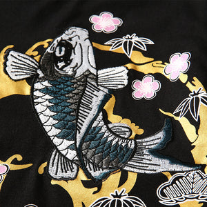 Fish Embroidered Short Sleeve T-Shirt