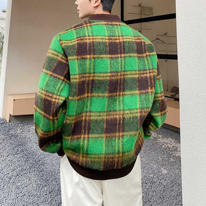 Green Plaid Pullover Sweatshirt