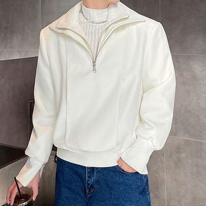 Stand-up Collar Double Zipper Sweatshirt