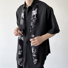 Load image into Gallery viewer, Printed Tie Short Sleeve Casual Shirt
