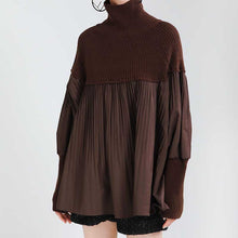 Load image into Gallery viewer, Puff Sleeve Pressed Turtleneck Sweater
