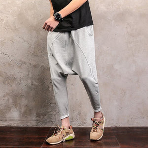 Pure Color Hip-hop Loose Crotch Pants