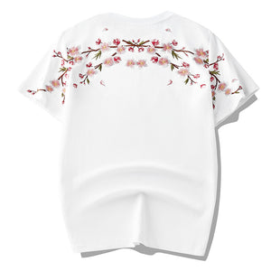 Plum Embroidery Short Sleeve T-Shirt