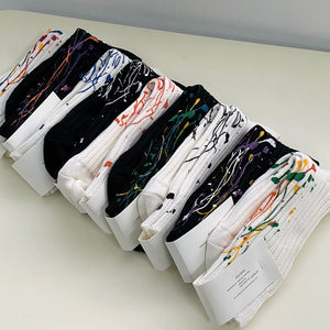 Splash Ink Thick Line Crew Socks