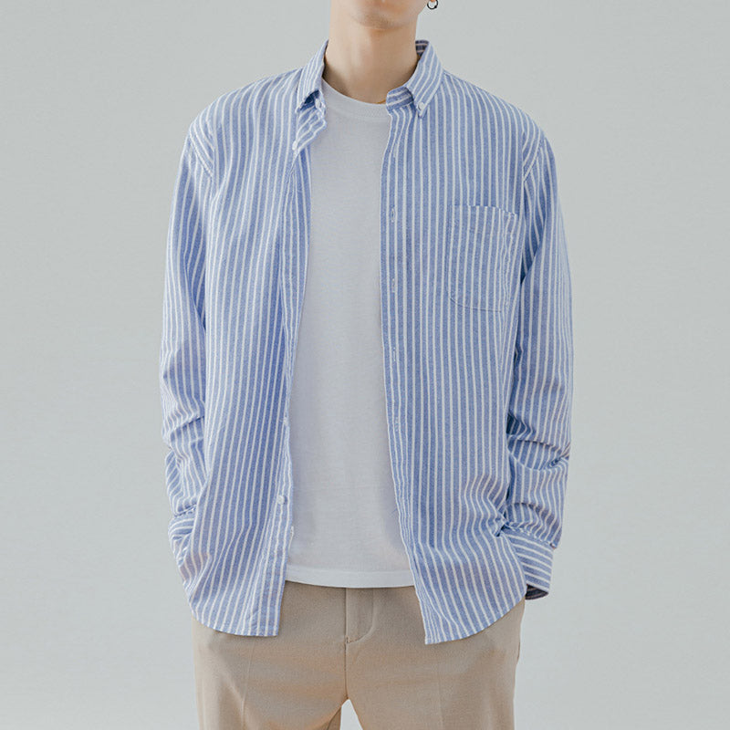 Vertical Striped Long-sleeved Shirt