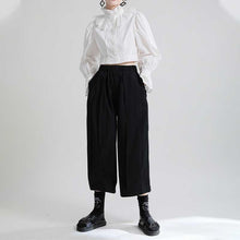 Load image into Gallery viewer, Solid Color High Waist Cropped Wide Leg Pants
