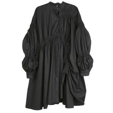 Load image into Gallery viewer, Ruched Balloon Sleeve Shirt Dress
