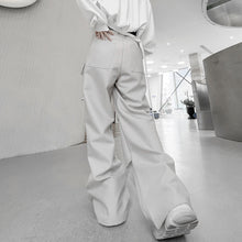 Load image into Gallery viewer, Multi-pocket Ruched Wide-Leg Track Pants
