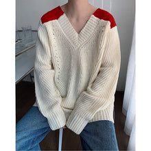 Load image into Gallery viewer, Color Block V-Neck Sweater
