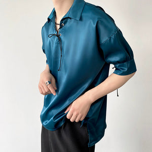 Drawstring Short-sleeved Shirt