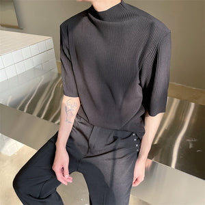 Half Turtleneck Crinkled T-Shirt