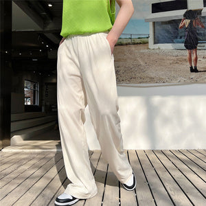 Thin Diamond Pattern Straight Leg Trousers