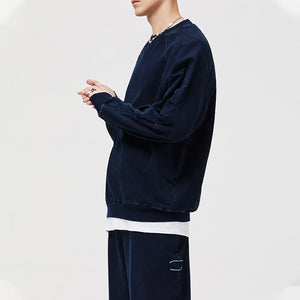 Indigo Patch Denim Sweatshirt