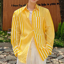 Load image into Gallery viewer, Yellow Striped Long Sleeve Casual Shirt
