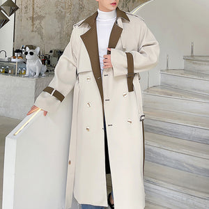 Contrast Loose Over Knee Trench Coat