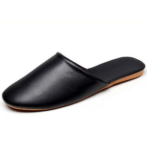 Vintage PU Leather Slippers