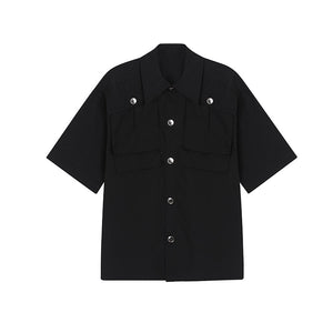 Large Pocket Casual Short Sleeve Shirt