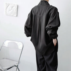 Japanese Minimalist Half Turtleneck Shirt