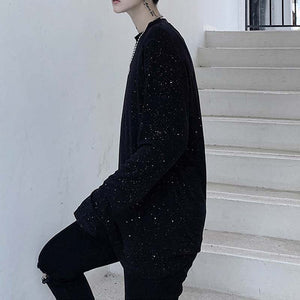 Dark Glitter Sequin Long Sleeve T-Shirt